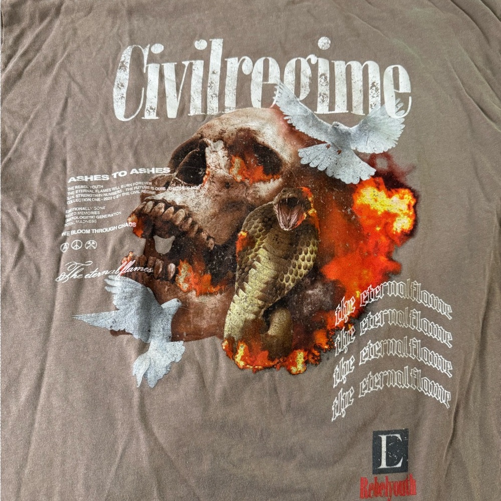 Civilregime Brown Graphic Short Sleeve Tee